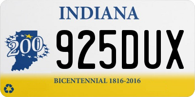 IN license plate 925DUX
