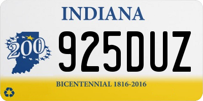 IN license plate 925DUZ