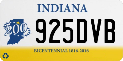 IN license plate 925DVB