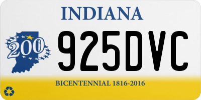 IN license plate 925DVC