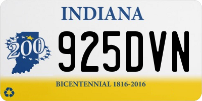 IN license plate 925DVN