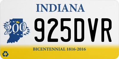 IN license plate 925DVR