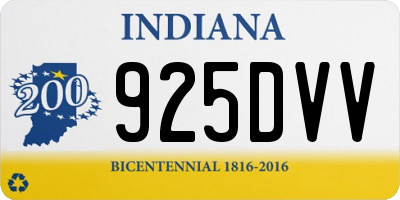 IN license plate 925DVV