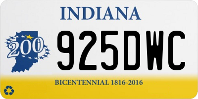 IN license plate 925DWC