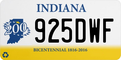 IN license plate 925DWF