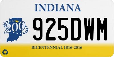 IN license plate 925DWM