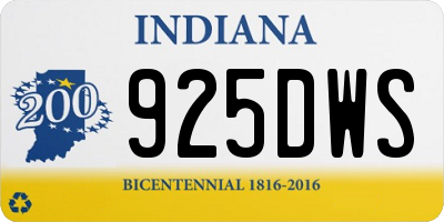 IN license plate 925DWS