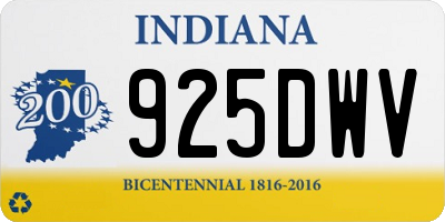 IN license plate 925DWV