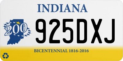 IN license plate 925DXJ