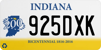 IN license plate 925DXK
