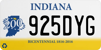 IN license plate 925DYG