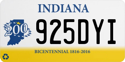 IN license plate 925DYI