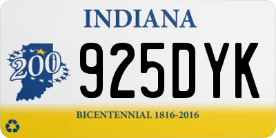 IN license plate 925DYK