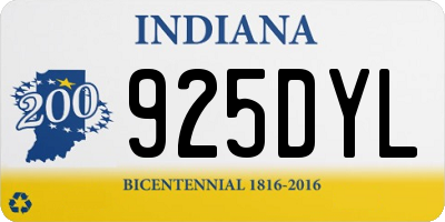 IN license plate 925DYL