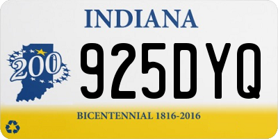 IN license plate 925DYQ