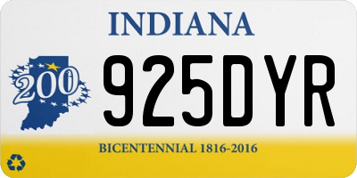 IN license plate 925DYR