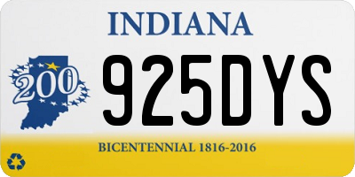IN license plate 925DYS
