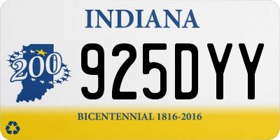 IN license plate 925DYY