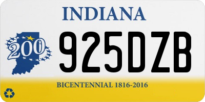 IN license plate 925DZB