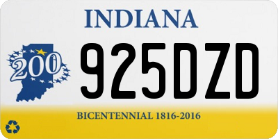 IN license plate 925DZD