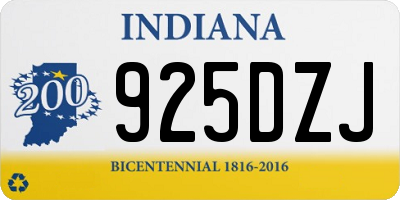 IN license plate 925DZJ