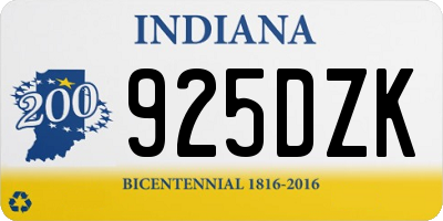 IN license plate 925DZK