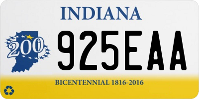 IN license plate 925EAA