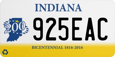 IN license plate 925EAC