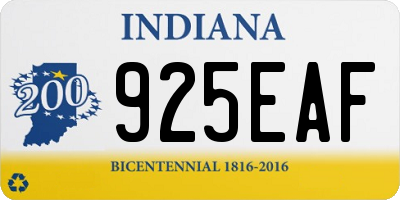IN license plate 925EAF