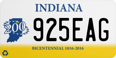 IN license plate 925EAG