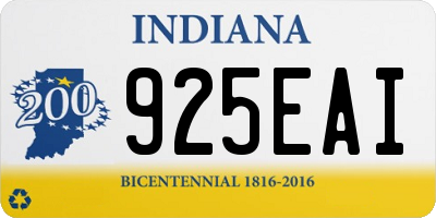 IN license plate 925EAI