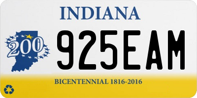 IN license plate 925EAM