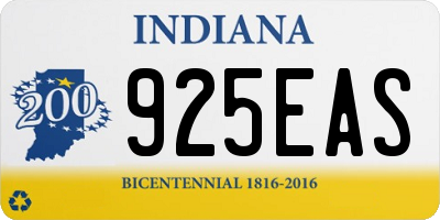 IN license plate 925EAS