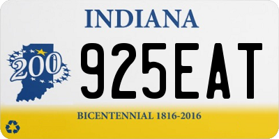 IN license plate 925EAT