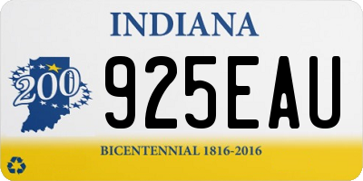 IN license plate 925EAU