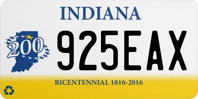 IN license plate 925EAX