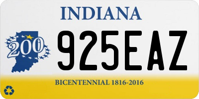 IN license plate 925EAZ