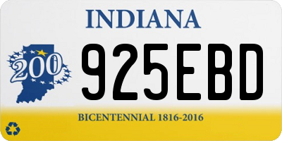 IN license plate 925EBD