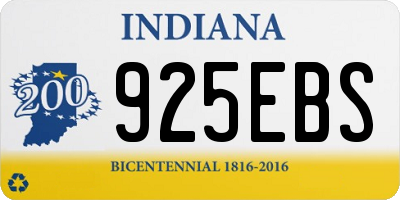 IN license plate 925EBS