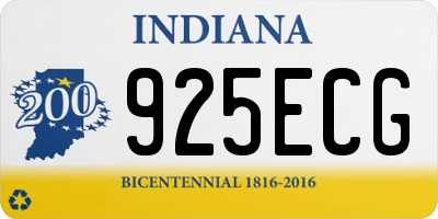 IN license plate 925ECG