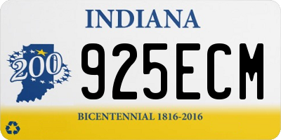IN license plate 925ECM