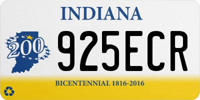 IN license plate 925ECR