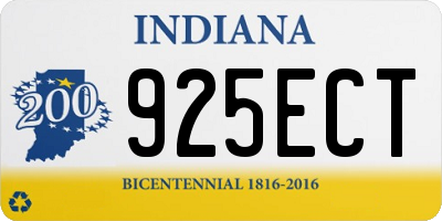 IN license plate 925ECT