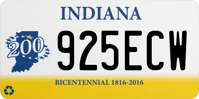 IN license plate 925ECW