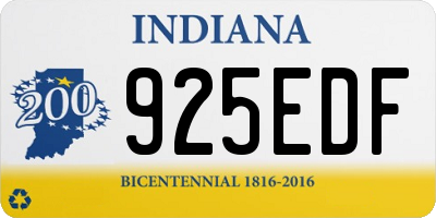 IN license plate 925EDF