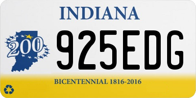 IN license plate 925EDG