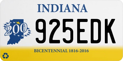 IN license plate 925EDK