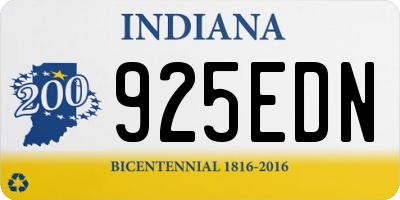 IN license plate 925EDN