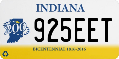 IN license plate 925EET