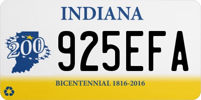 IN license plate 925EFA